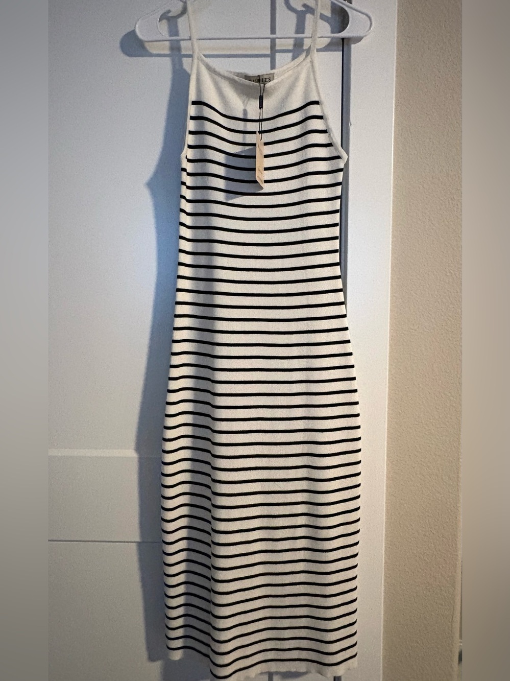 Rubie's White and Black Striped Midi Dress